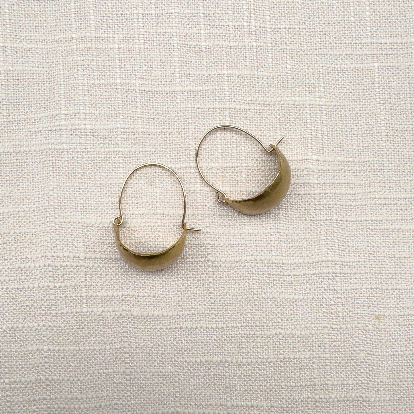 Modern Brass Hoop Earrings
