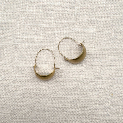 Modern Brass Hoop Earrings