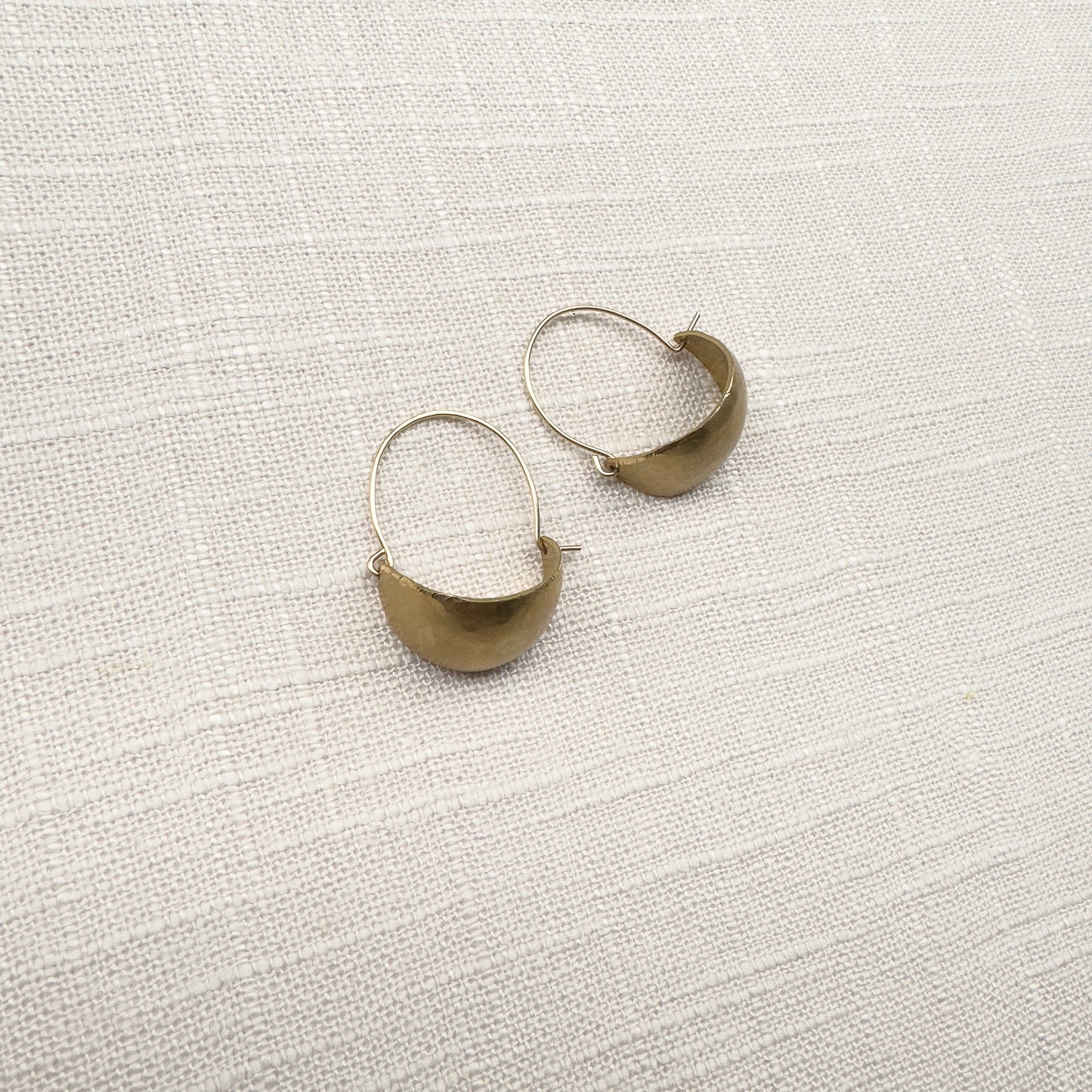 Modern Brass Hoop Earrings