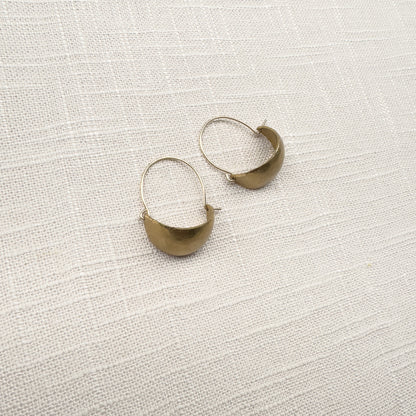 Modern Brass Hoop Earrings