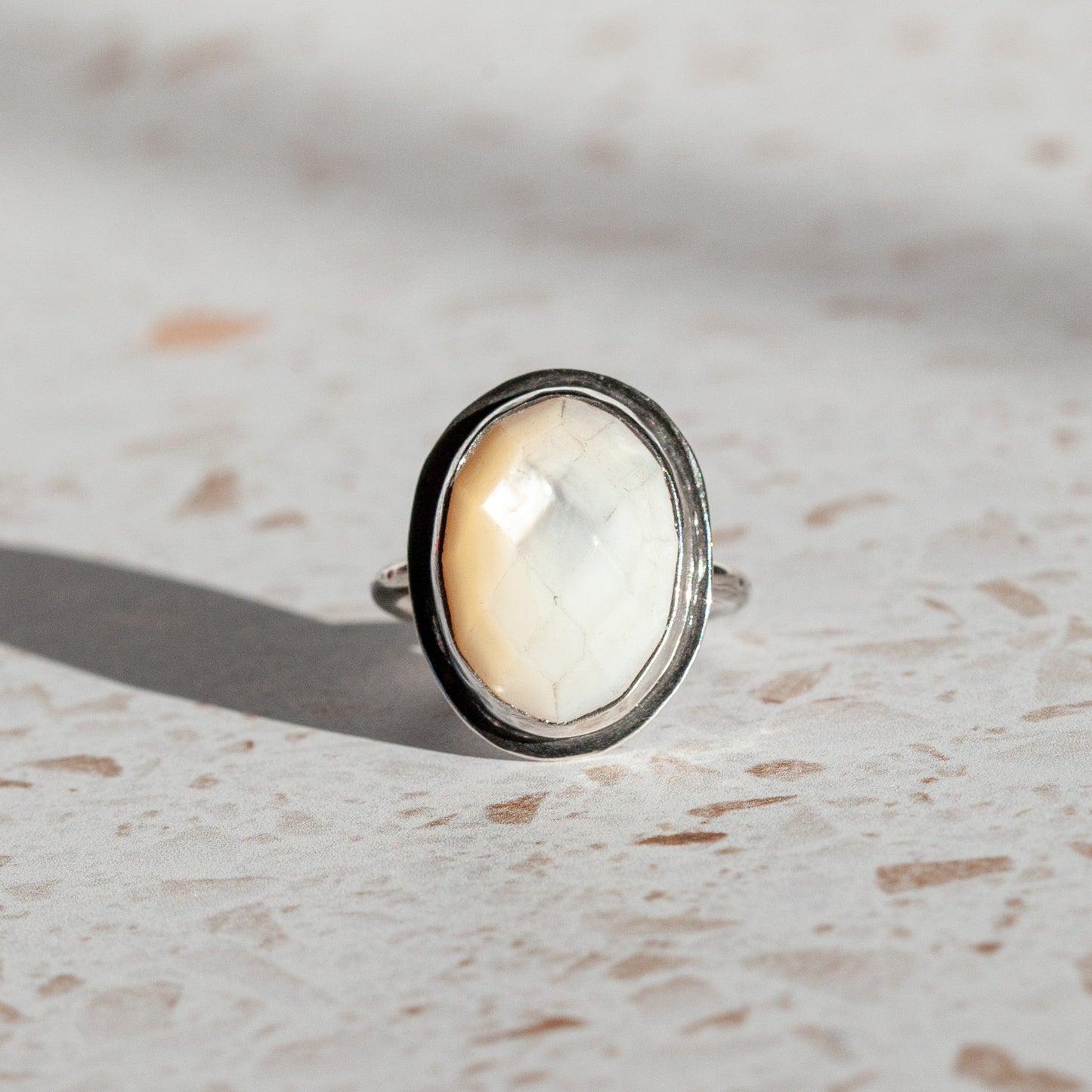 Chunky Mother of Pearl Ring - Size 6.25