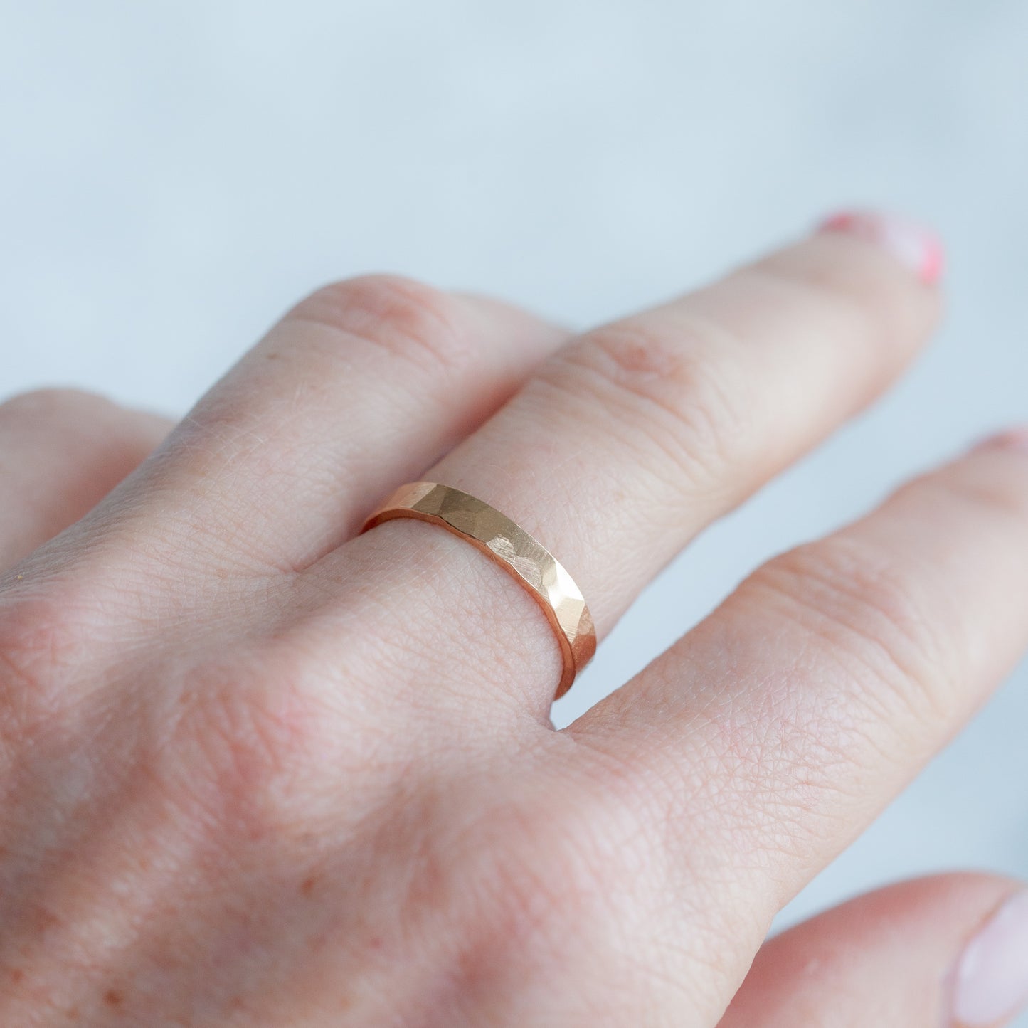 Hammered chunky stacking ring - Made to order