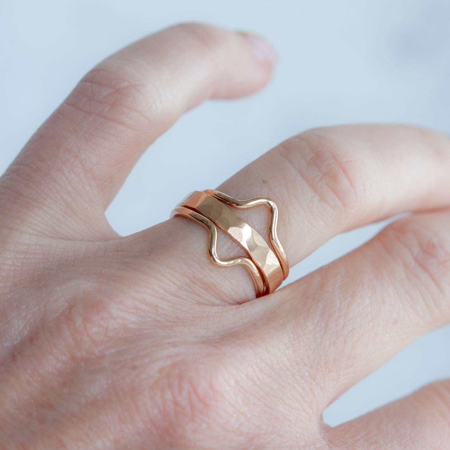 Hammered chunky stacking ring - Made to order