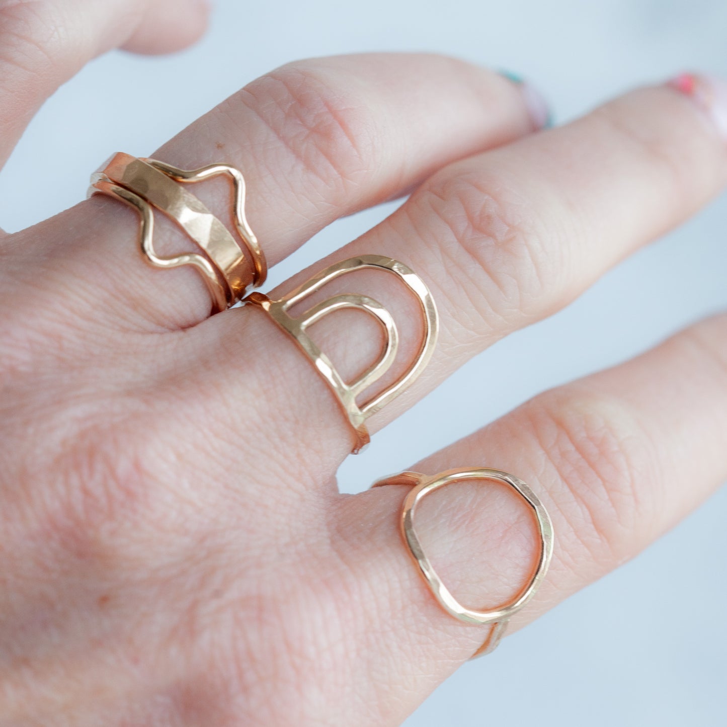 Hammered chunky stacking ring - Made to order
